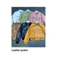 Ladies Faux Leather Crop Jacket - Long Sleeve Casual Wear-Various Colours