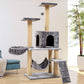 140cm Cat Tree Tower – Climbing Frame, Hammock, Condo & Scratch Toy
