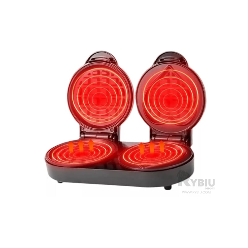 RAF R.205 Heart Shape Belgian Waffle Maker - Double Mini Non-Stick Waffle Maker 1100W