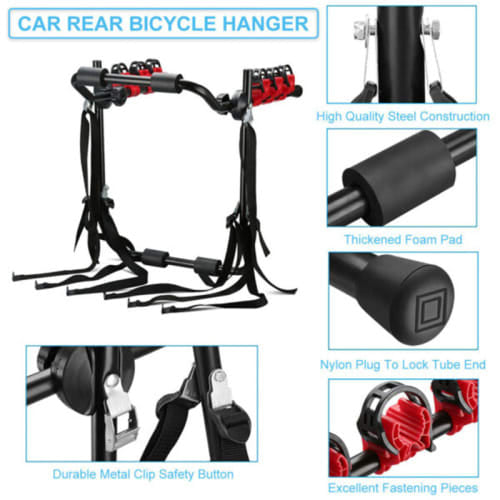 Bike Rack Rear Trunk Mount for Car/SUV/Sedan/Hatchback