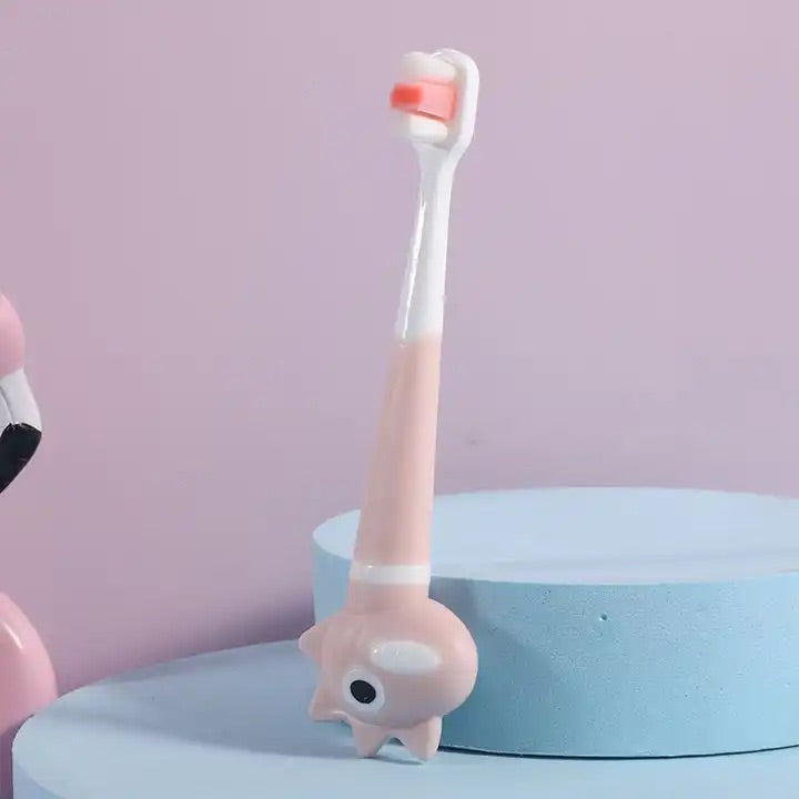Dinosaur two-color small cute dinosaur children's milk teeth baby cleaning teeth gum care soft bristle toothbrush