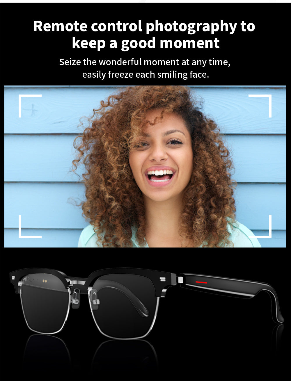 SENBONO E13 Waterproof Smart Glasses Wireless bluetooth Bone Conduction Glass Camera HD Music Audio Headset Eyewear