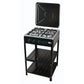 MHome Boko 4-Burner Gas Stove with Storage Shelves – Stainless Steel & Portable