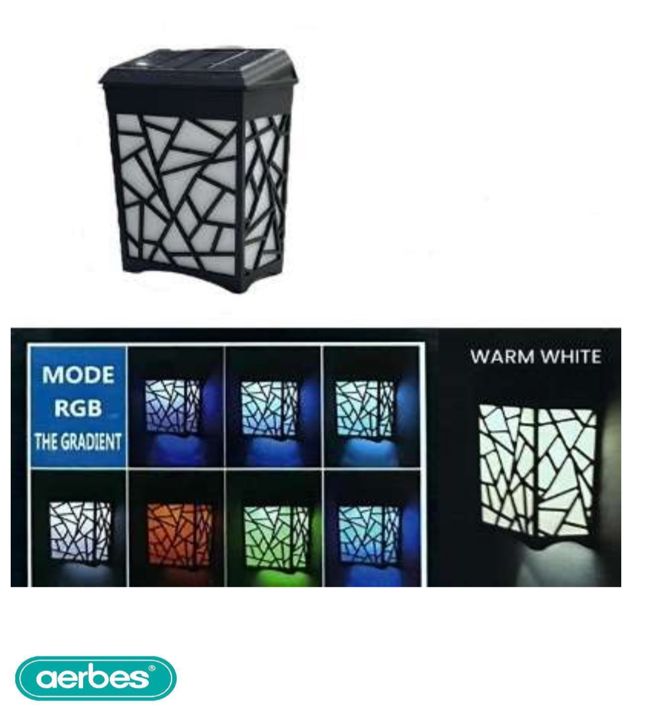 Arbes Solar
Powered Decorative Wall
Lamp RGB And Warm
White 2pc  Pack