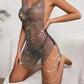 Sparkly Rhinestone See Through Mesh Dress