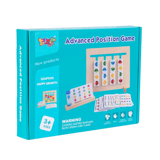 Kids Play Brainy Four-Color & Shape Wooden Jig-Saw Puzzle Advanced Position Game