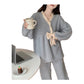 Ladies Coral Fleece Pyjamas  Autumn/Winter Thick Padded Warm Sweet Lace Suit Winter-Various Colours