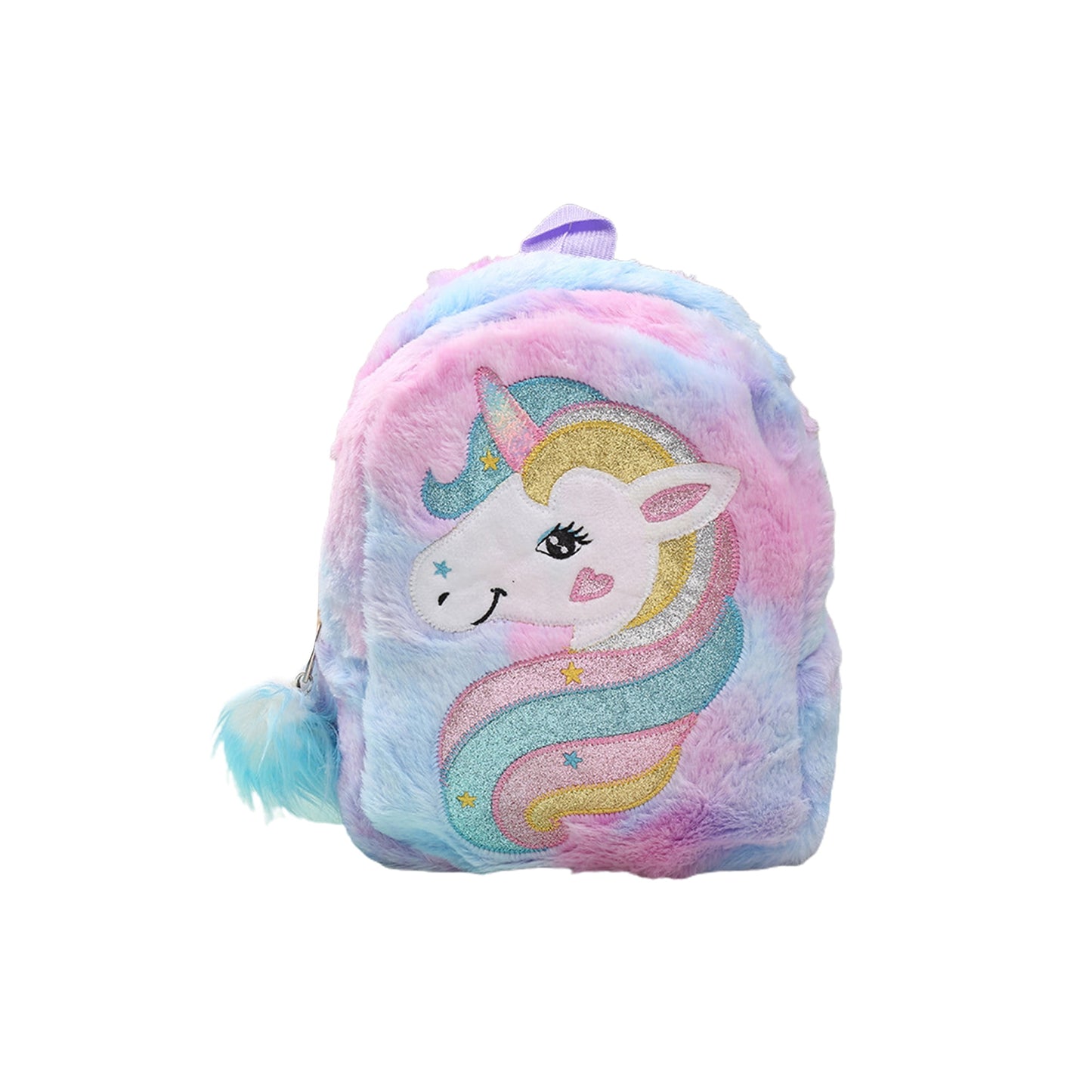 Toddler Girls Plush Backpack Kids Cartoon Unicorn Pattern School Bag Shoulder Bag