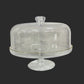 Cake Stand & Dome Cover Lid Serving Plate with Gold Lining- Glass 28cm