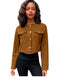 Ladies Cropped Melton Shacket-Various Colours