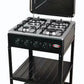 MHome Boko 4-Burner Gas Stove with Storage Shelves – Stainless Steel & Portable