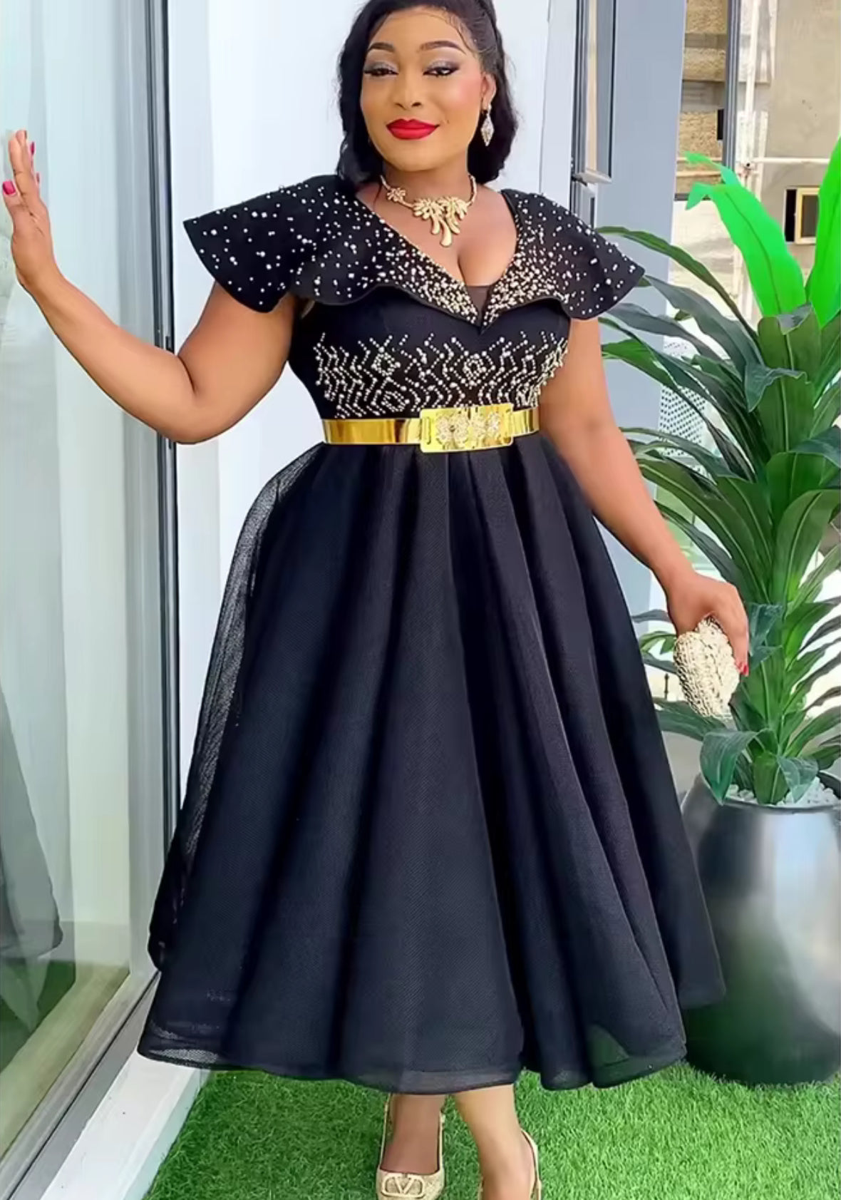 Ladies African Wedding Party Dresses for Women Evening Gown Elegant Outfit