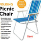 MFurn Folding Chair - Picnic Garden Patio Housewares Folding Metal Beach Chairs- Various Colours