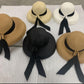 Ladies Big Bow Vintage Straw Sun Hat- Various Colours