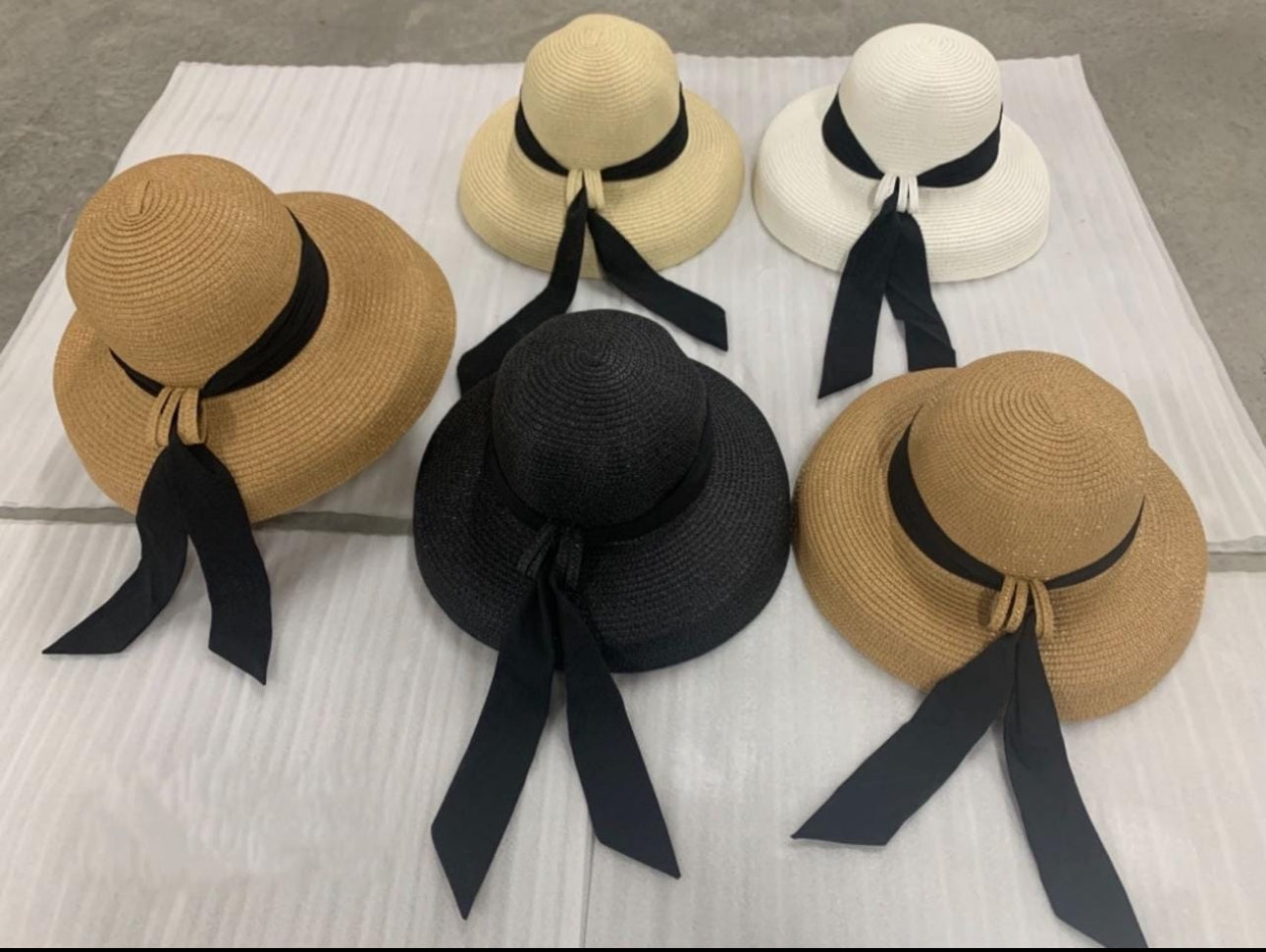 Ladies Big Bow Vintage Straw Sun Hat- Various Colours
