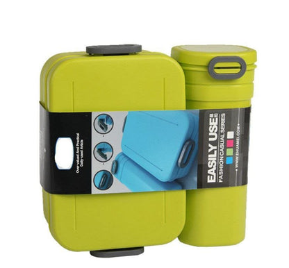 Kids Back To School 2 Compartment Lunch Box With Water Bottle