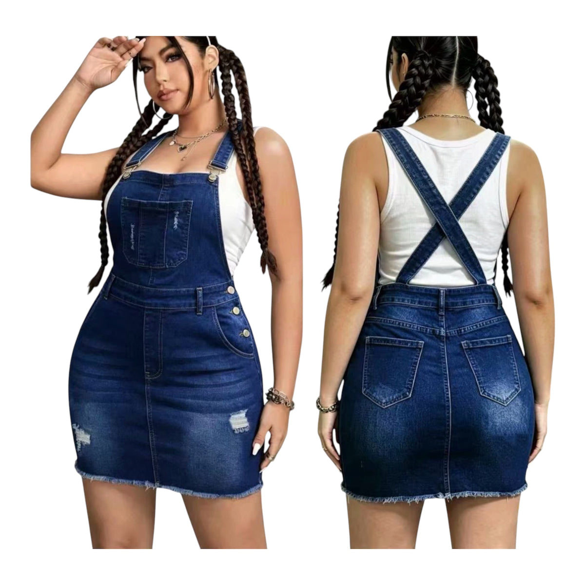 Ladies Classic Bib Style Denim Jumpsuit-Various Options
