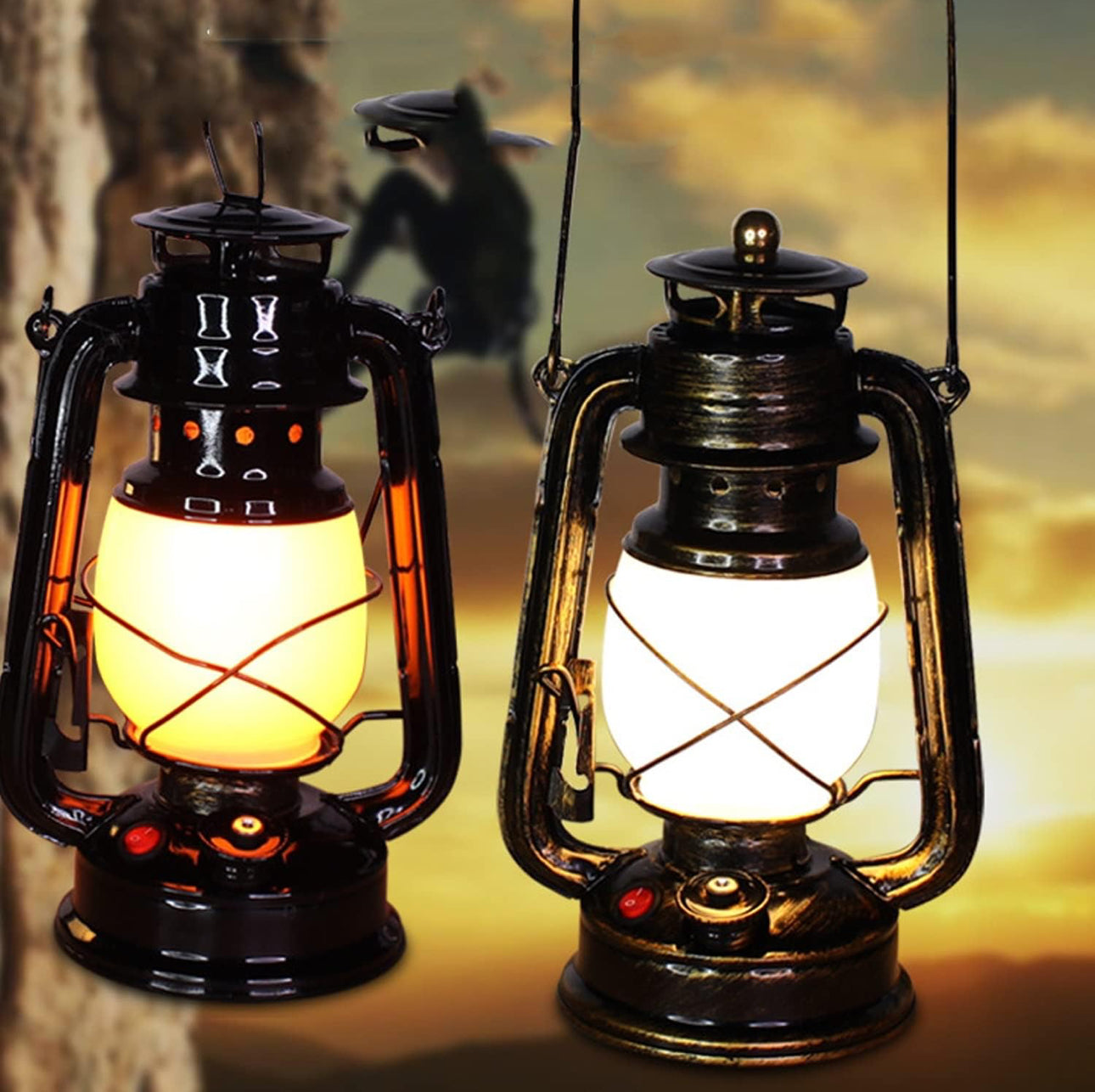 Vintage LED Lantern Rechargeable – Retro Design, Adjustable Brightness, and USB Charging