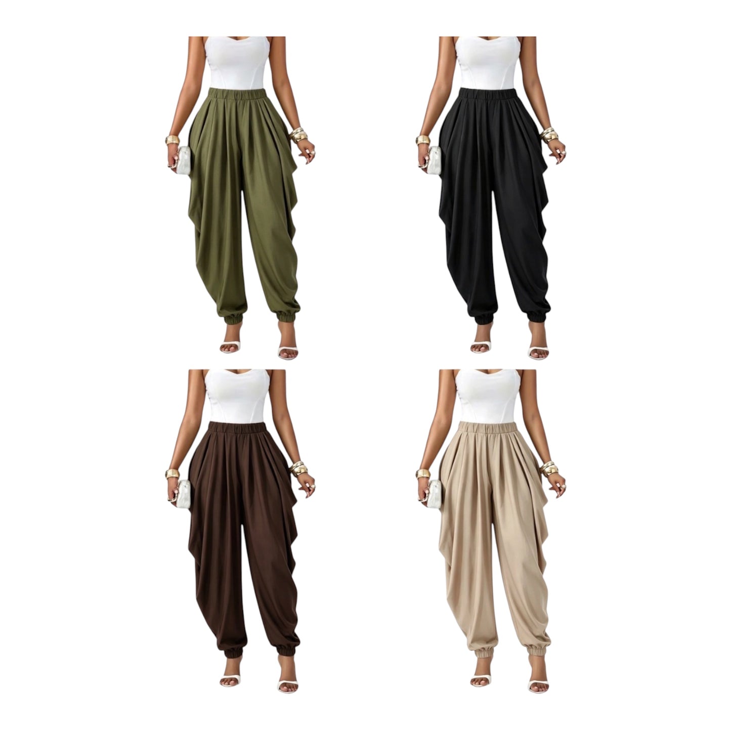 Ladies Loose Flowing Shuttle Trousers-Various Colours
