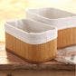 MHome  3-Piece Bamboo Basket - Bathroom and Kitchen Organizer, Wicker Organizer Set