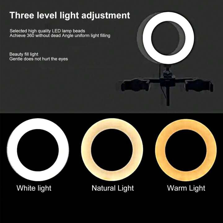 LED Ring Light Set With a Tripod Stand and A Dual Phone Clip