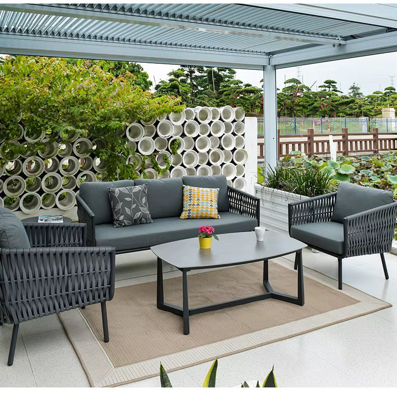 MFURN Cinderella Outdoor Rope Patio Lounge 4pc Set