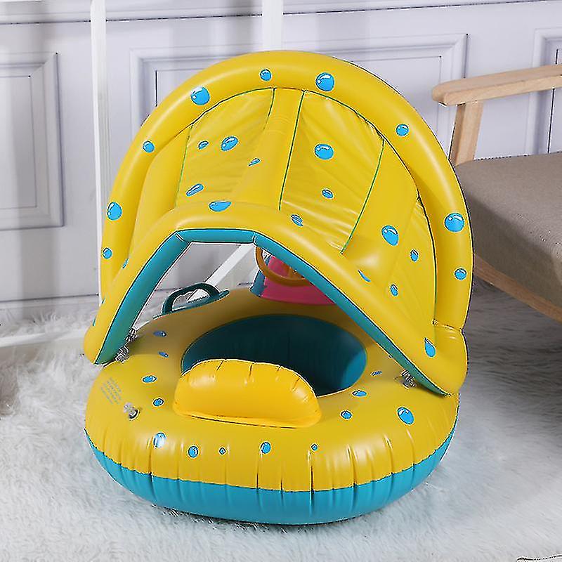 Baby Swimming Ring With Parasol Handle And Pump Safe And Non-toxic
