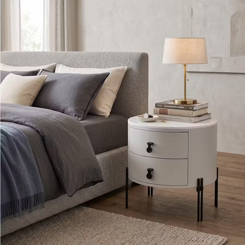 MFURN Modern 2-Drawer Nightstand, Storage Bedside Table for Bedroom, Living Room-Various Colours