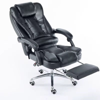 MFurn High Back Executive Office Chair with Footrest - Ergonomic PU Leather