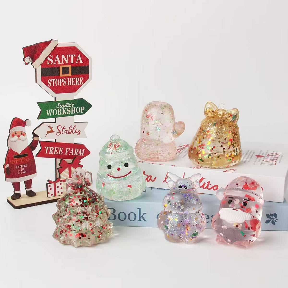 Christmas Squishy Toys, Sparkly Sequin Stress Relief Fidget