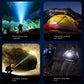 Hanging COB LED Aluminum Alloy Flashlight, 7 Bright Light Modes, Zoom In/Out, Aluminum