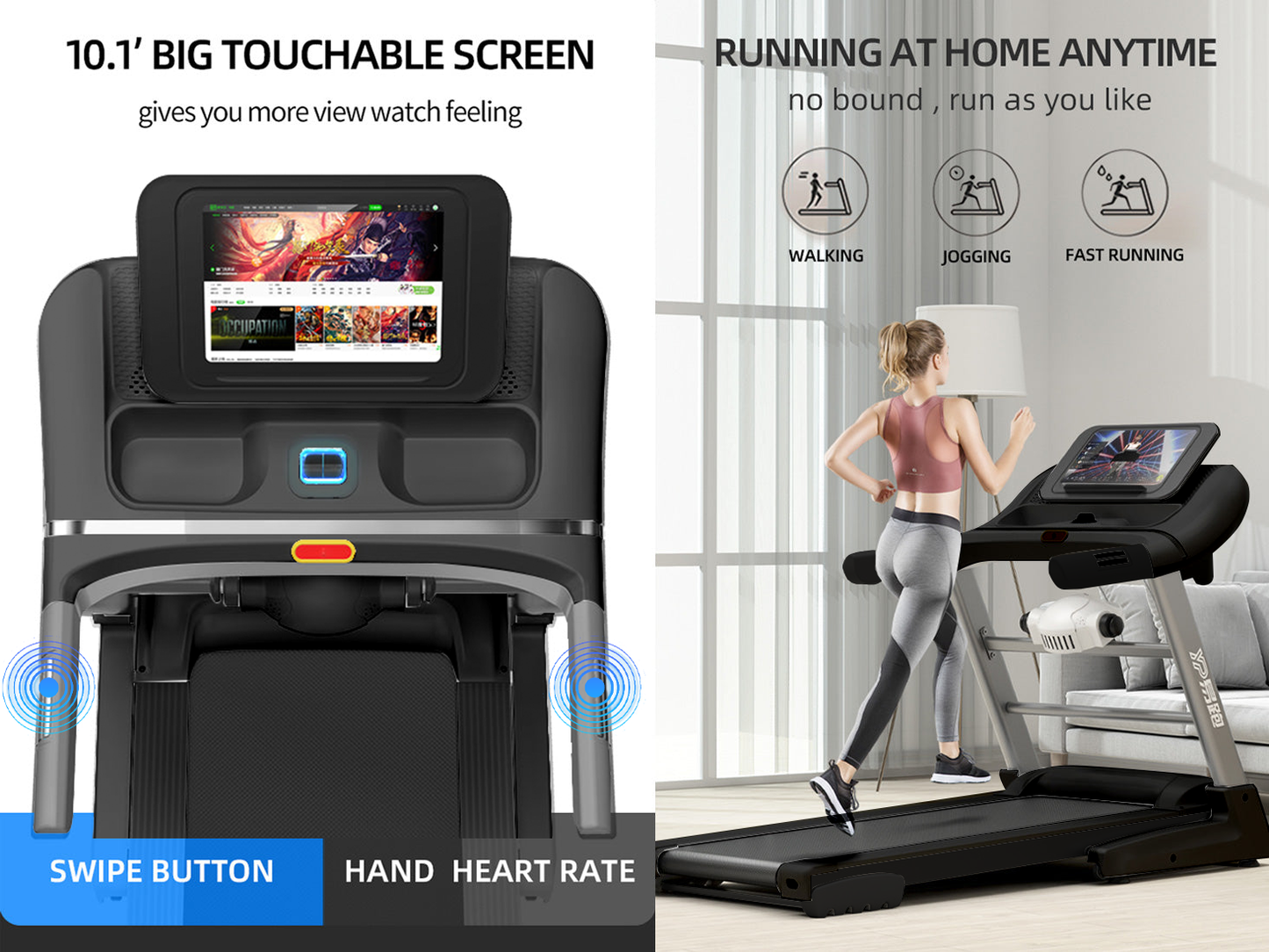 Pro-Sportz GTS2 Treadmill with Massager & 10.1" TFT Touchscreen (Bluetooth Enabled)