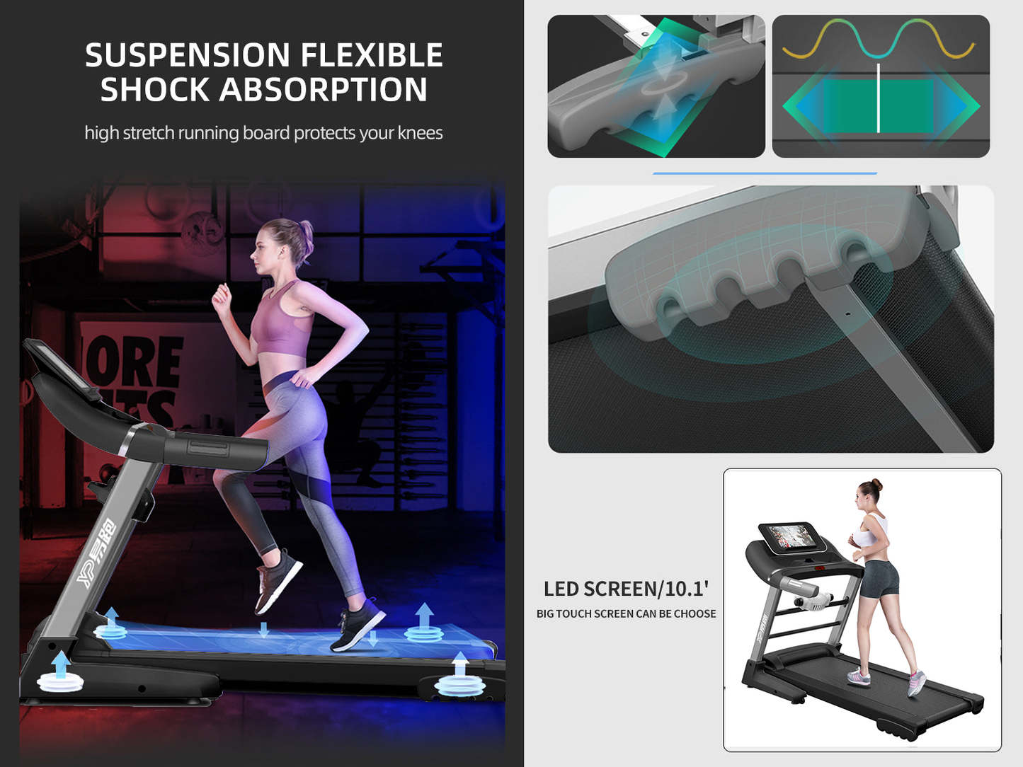 Pro-Sportz GTS2 Treadmill with Massager & 10.1" TFT Touchscreen (Bluetooth Enabled)