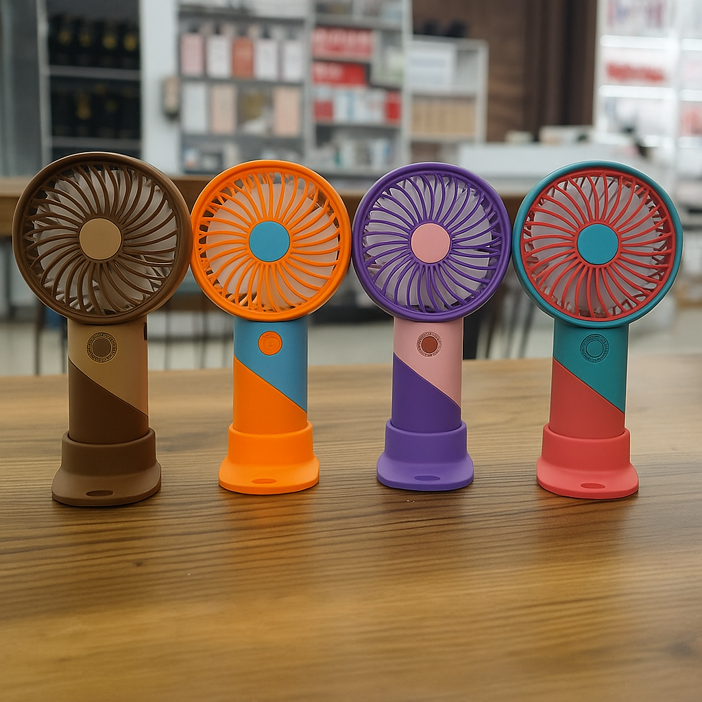 ColorTwist™ Mini Fan – 3-Speed Rechargeable Handheld Fan