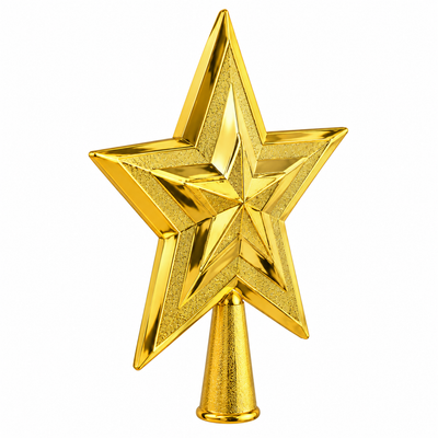 Gold 3D Star Christmas Tree Topper, 20cm