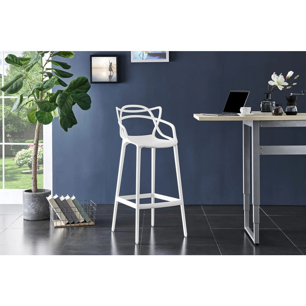 MFurn Modern Designer Bar Stool - Sleek Polypropylene Frame - Contemporary Bar Seating
