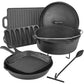 MHome 7 Piece Heavy Duty Cast Iron Dutch Oven Camping Cooking Set