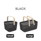 MHome Multifunction Mesh Basket with Wooden Handle Cosmetic Organizer Kitchen Fruit Vegetable Storage Basket-Various Colour 2pc Set