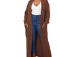 Ladies Long Knitted Cardigan-Various Colours