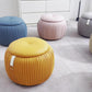 Round Ottoman with Storage, Round Shoe Storage Ottoman, Ottoman Footstool, Upholstered Round Foot Rest Coffee Table Padded Seat for Living Room Bedroom