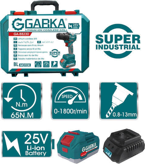 GABKA GA-88120 25V Lithium-Ion Cordless Drill Inc 2 Batteries