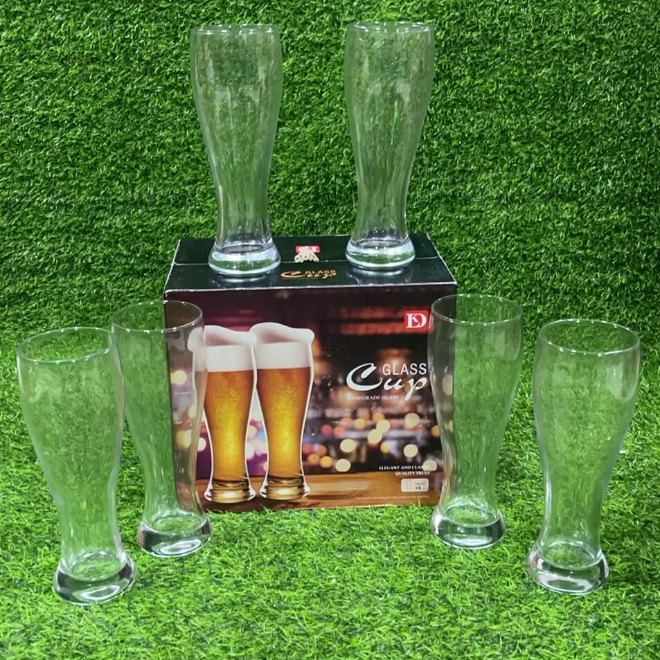 MHome Tall Beer Glasses – 6pc Set (580ml)
