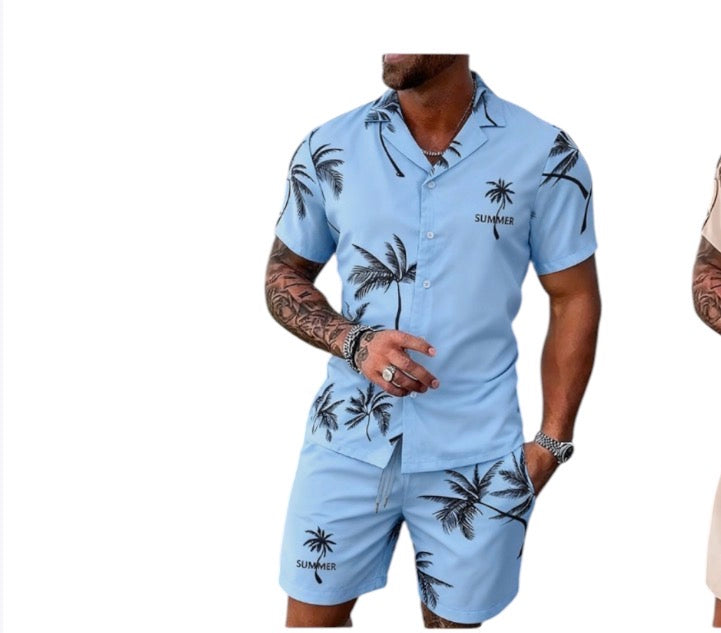 Men’s Summer Casual Short/Shirt Combo 2pc-Various Colours