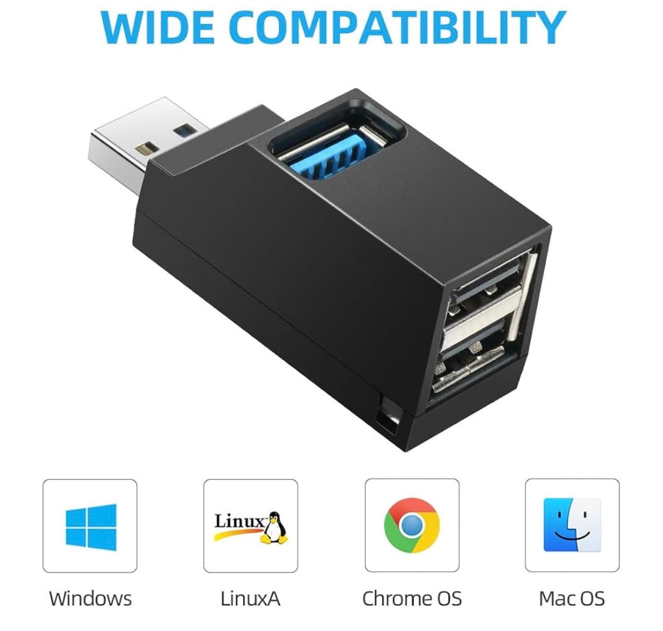 MTech 
2-Port Mini USB 3.0 Hub Adapter, High-Speed Expansion for Laptop, Flash Drives, HDD