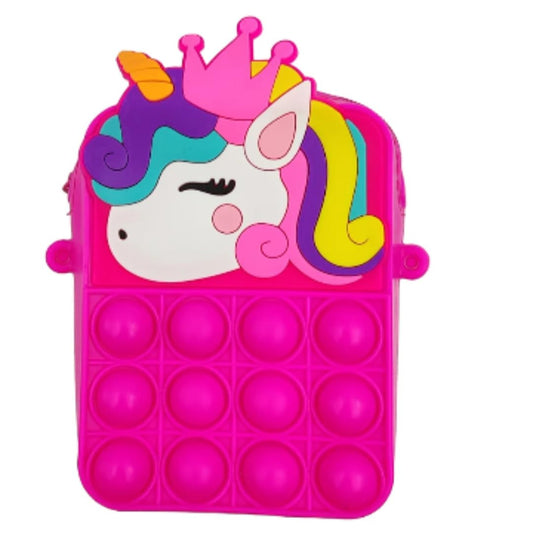 Unicorn POPIT Fidget Sling Bag for Kids – Stress Relief Toy Set of 6