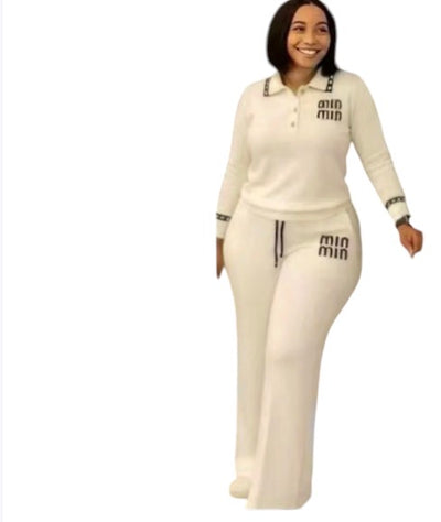 Ladies Knit Polo Tracksuit 2pc-Various