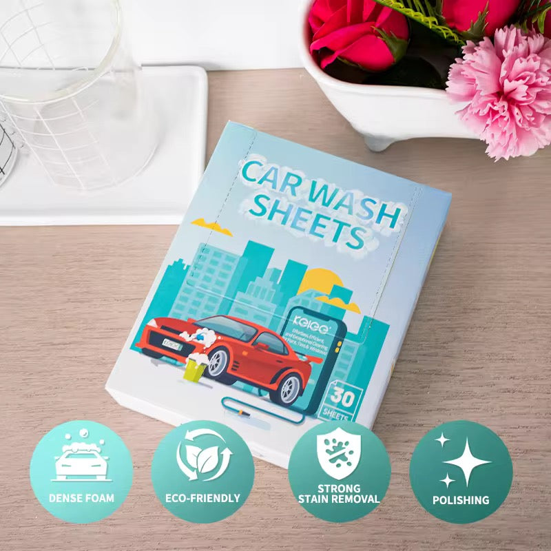 KeleeClean Car Washing Detergent Sheets High Foam Washing Car Cleaning Tablets Deep Cleaning Detergent Sheets 30pc