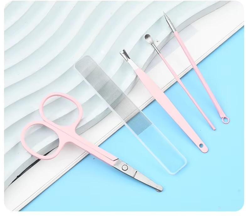 MBeauty 8-Piece Stainless Steel Nail Care Set with Portable Travel Case