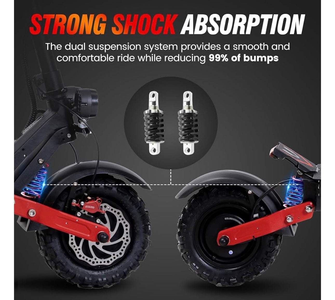 Pro-Sportz Electric Scooter for Adults, E-Scooter Up to 52MPH 6000W 60V Dual Motor 1440WH Battery, 50Miles Long Range 11" Tubeless Off-Road All Terrain Scooter Tires, Foldable Kick Electric Scooter with Seat