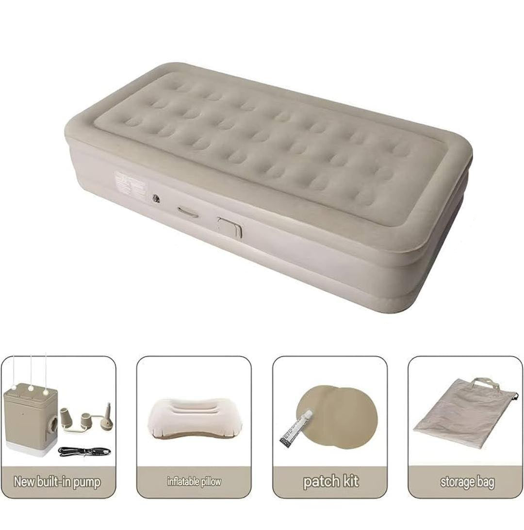 Inflatable Air Mattress with Pump & Accessories (Single / Double)